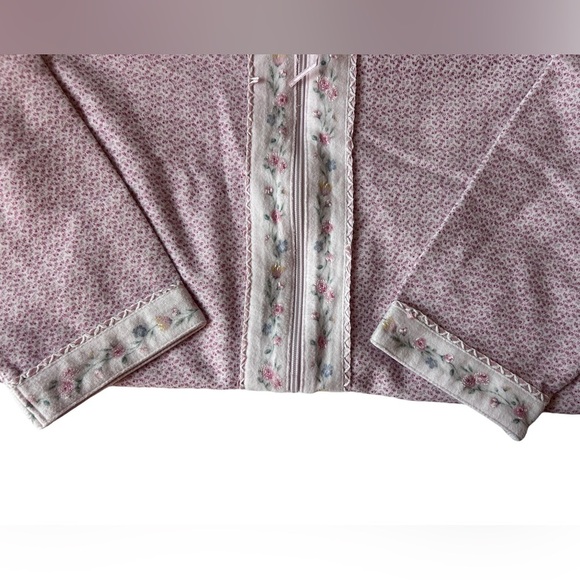 White stag sleepwear vintage cottage floral zip down night gown - Picture 4 of 7